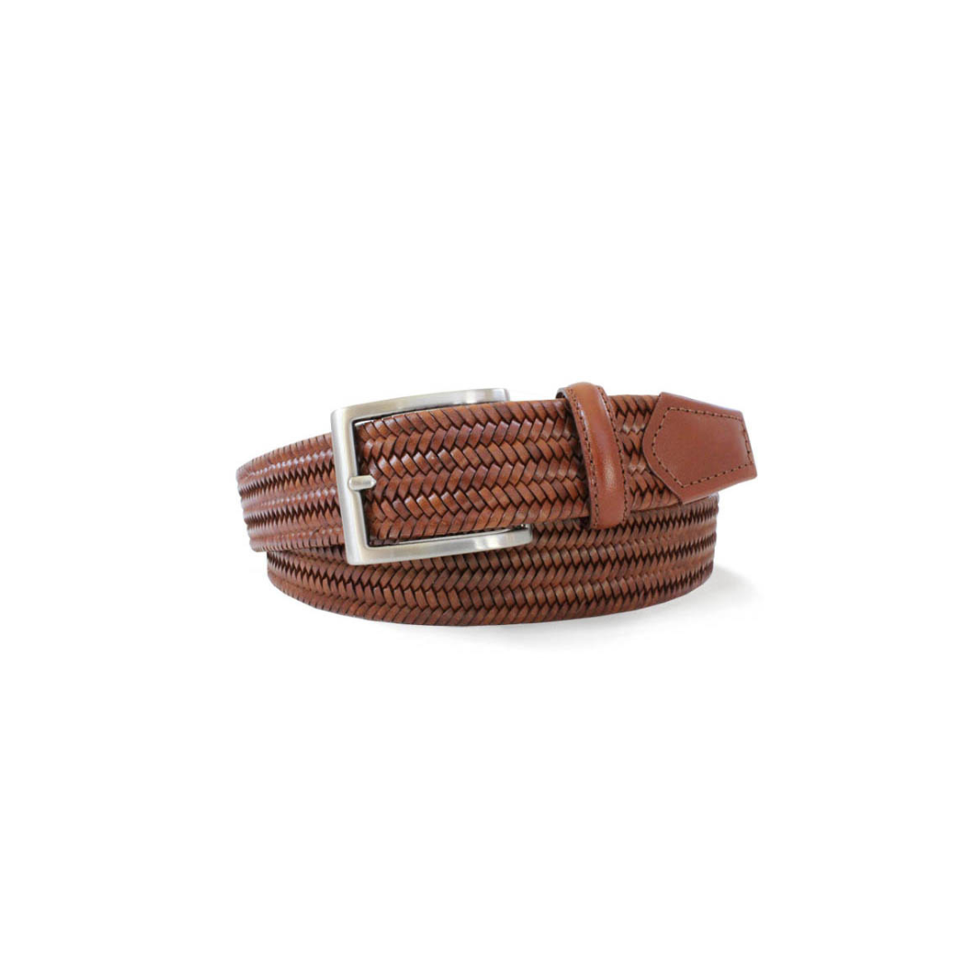 Robert Charles Woven Elastic Leather Belt | 1068 Tan
