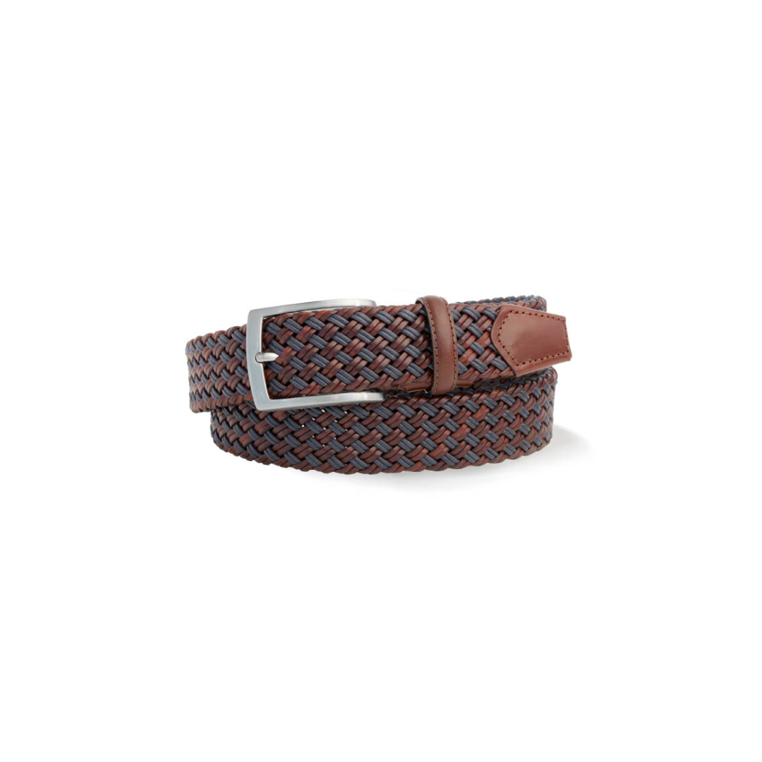 Robert Charles Woven Leather Belt | 1004 Brown/Blue