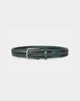 Robert Charles Woven Leather Belt | 1105 Forest Green
