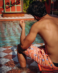 A Fish Named Fred Swim Short | Orange Tropical Print