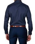 Abelard Santo Slim Spec Long Sleeve Shirt | Navy