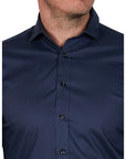 Abelard Santo Slim Spec Long Sleeve Shirt | Navy