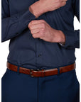 Abelard Santo Slim Spec Long Sleeve Shirt | Navy
