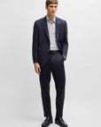 BOSS Janson Stretch Blazer | Textured Navy