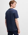 BOSS Thompson Textured Tee Shirt | Dark Blue
