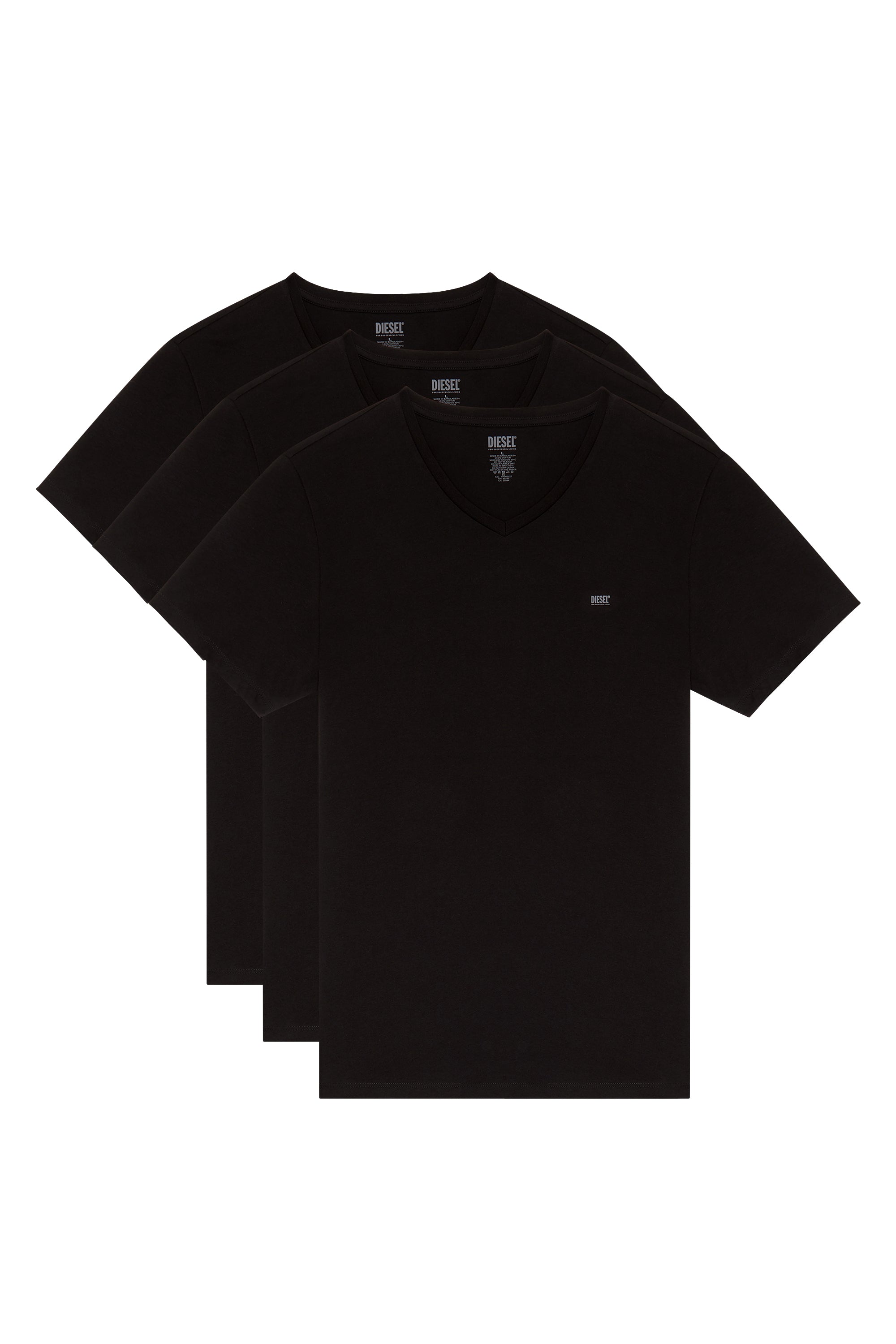 Diesel Michael V-Neck T-Shirt Three Pack | Black