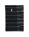 Fellini Italian Wool Scarf | Charcoal Stripe