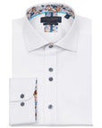 Guide London Cotton Sateen Long Sleeve Shirt | White
