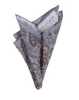 Monti Castello Pocket Square | Paisley Linen