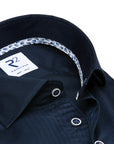R2 Amsterdam Long Sleeve Shirt | Navy Triangle Trim