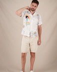 A Fish Named Fred Short Sleeve Shirt | Crane Collage White