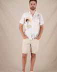 A Fish Named Fred Short Sleeve Shirt | Crane Collage White