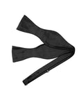 Fellini Savoy Satin Bow Tie | Black Textured Self Tie