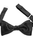 Fellini Savoy Satin Bow Tie | Black Textured Self Tie