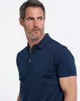 R2 Amsterdam Cotton/Linen Blend Polo | Navy