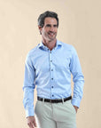 R2 Amsterdam Plain n Simple Long Sleeve Shirt | Sky