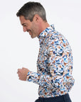 R2 Amsterdam Long Sleeve Shirt | Spring Abstract Blue