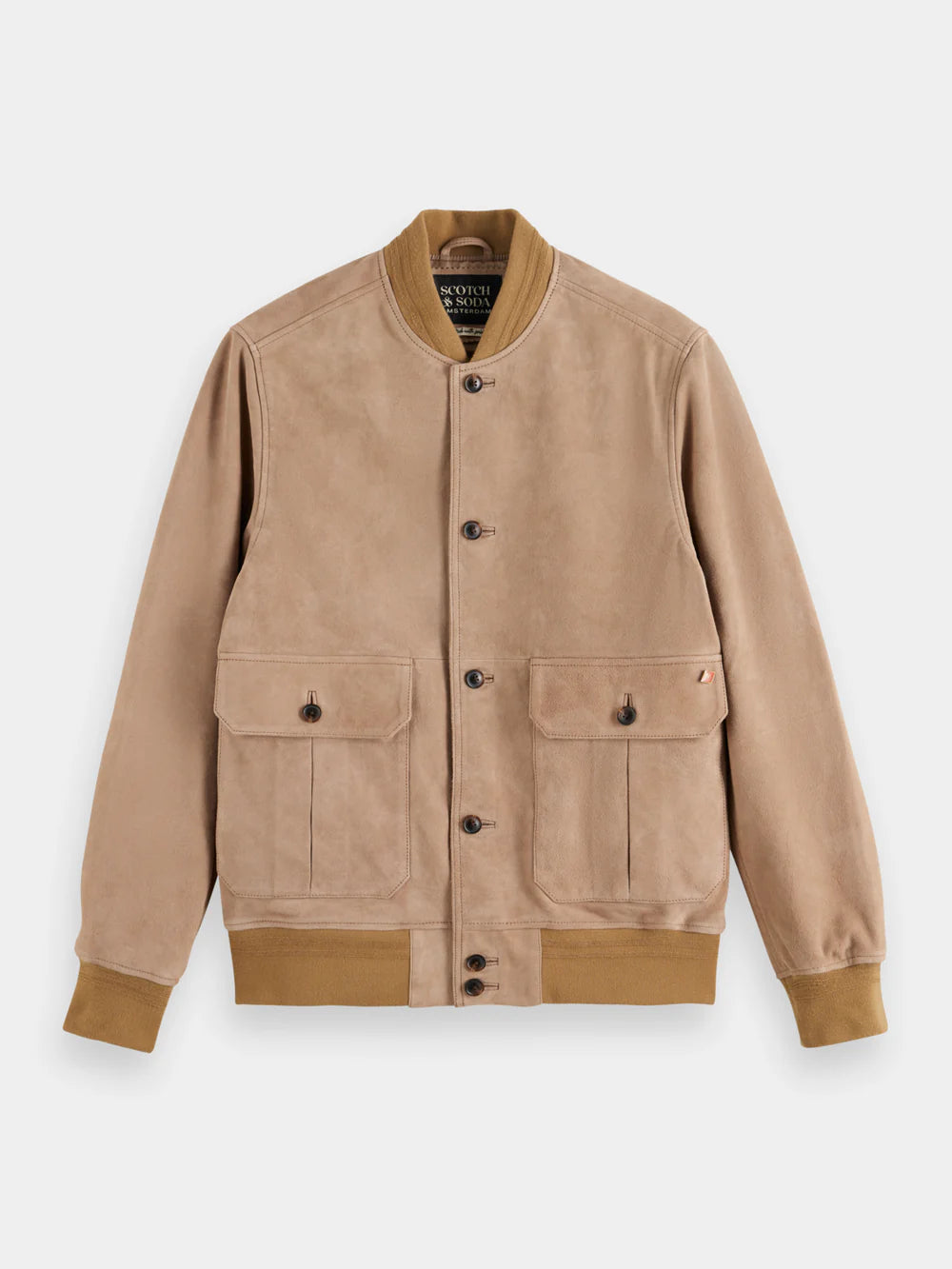 Scotch Soda Suede Bomber Jacket Seastone – LIFE FOR MEN
