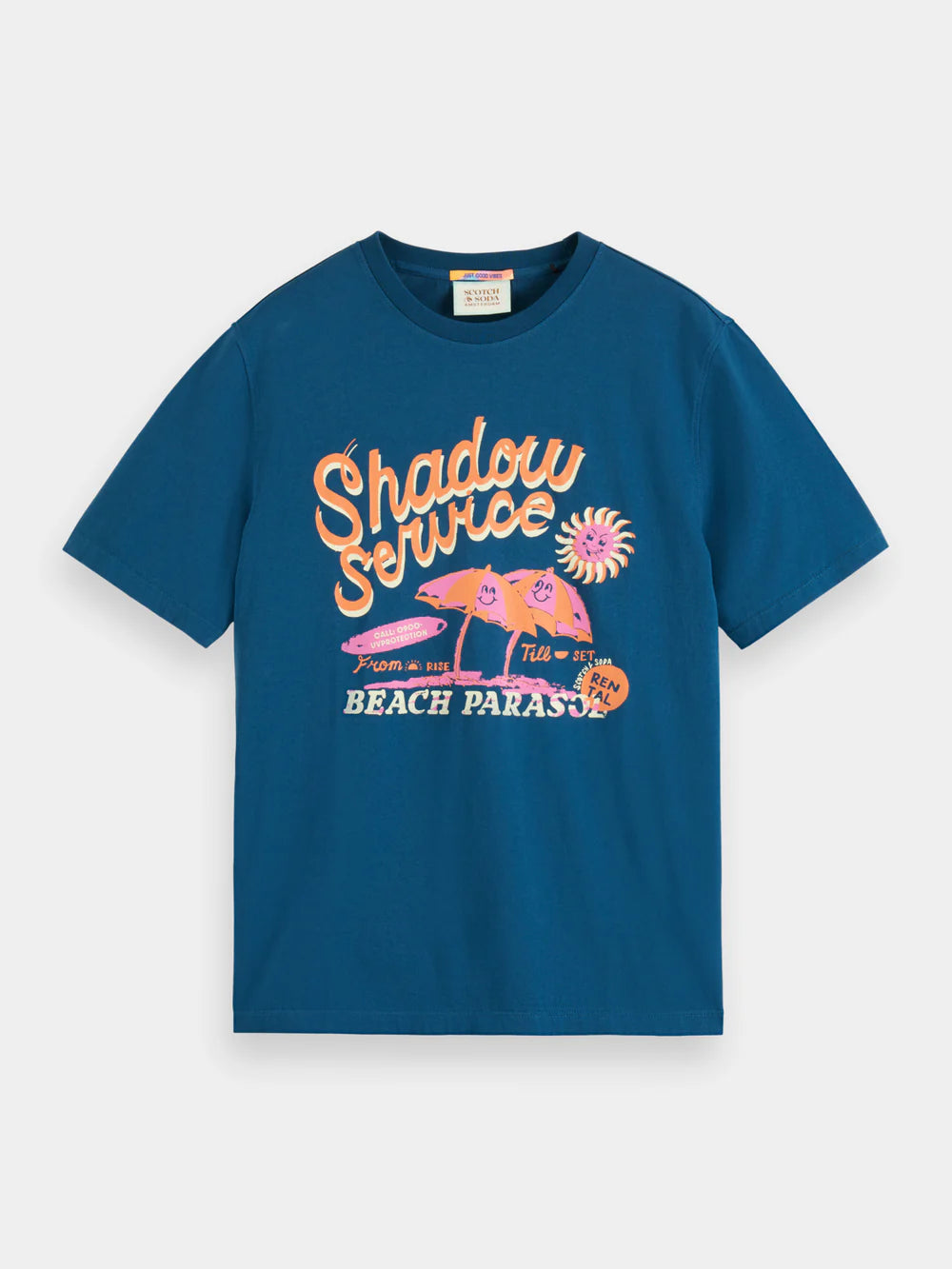 Scotch & Soda Beach Parasol T-Shirt | Harbour Teal