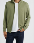 BOSS Illarione Zip Up Cardigan | Olive