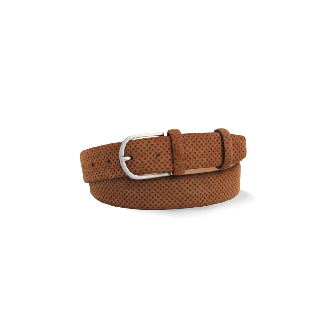 Robert Charles Suede Leather Belt | 1031 Tan Perforated