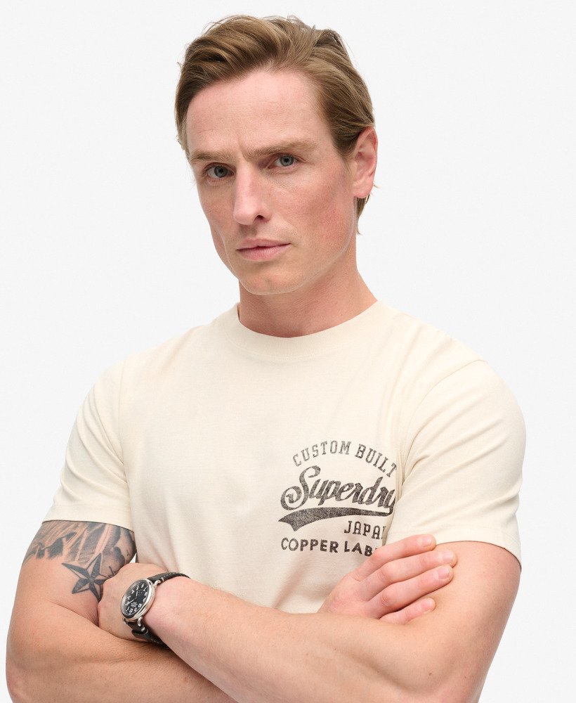 Superdry Copper Label Chest Graphic T-Shirt | Rice White
