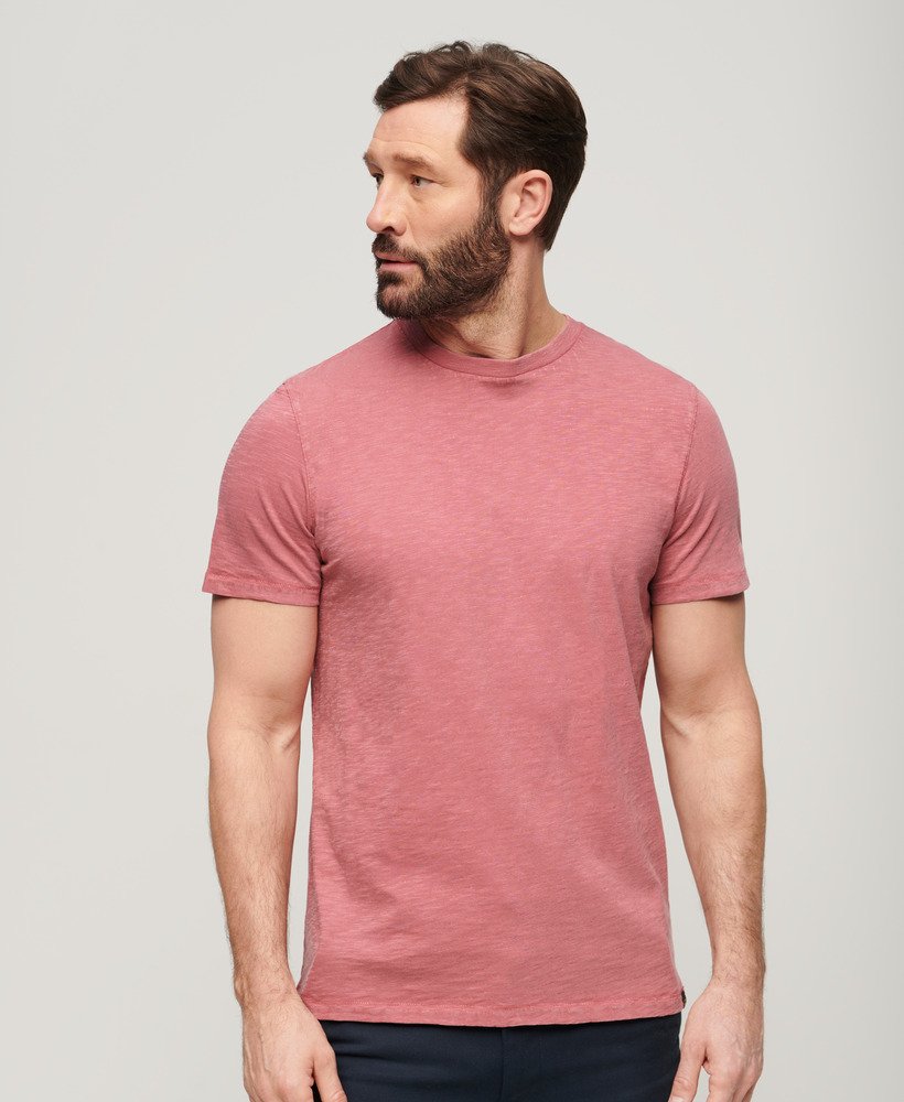 Superdry Crew Neck Slub Short Sleeved T-Shirt | Rose Pink