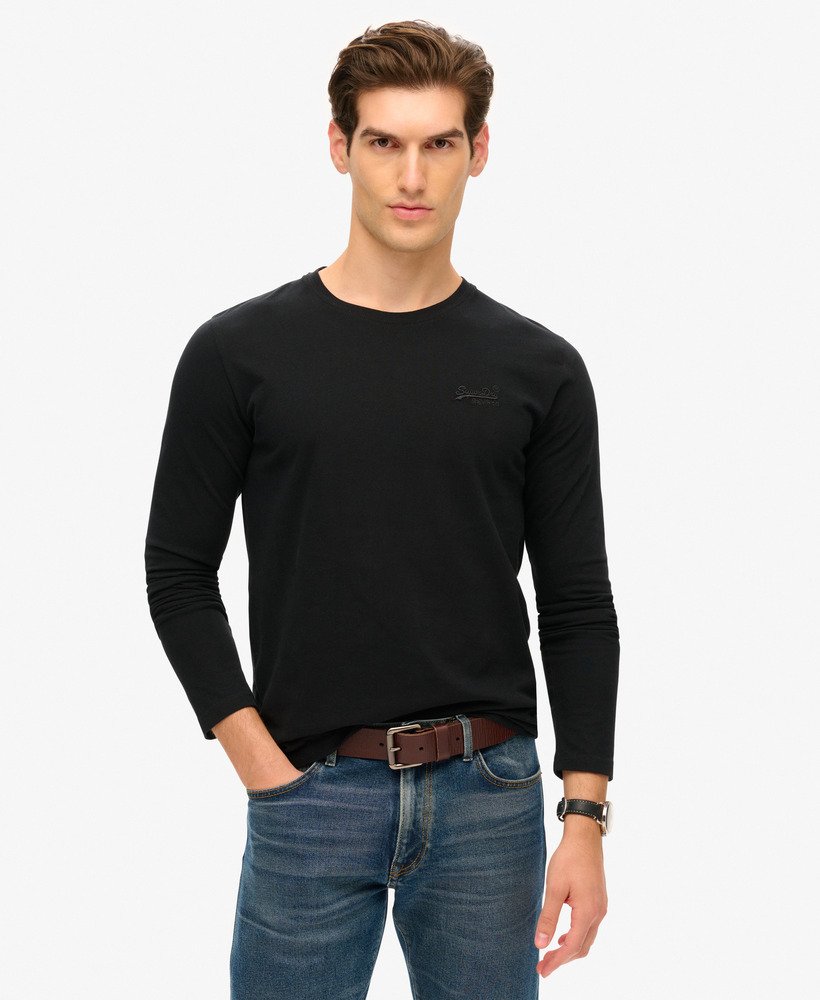 Superdry Essential Logo Long Sleeve T-Shirt | Black