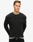 Superdry Textured Crew Knitted Jumper | Raven Black