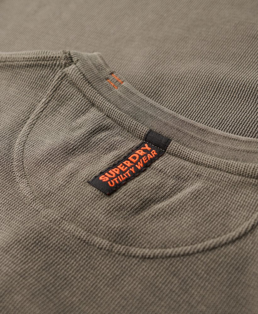 Superdry Vintage Textured Long Sleeve Henley | Brown