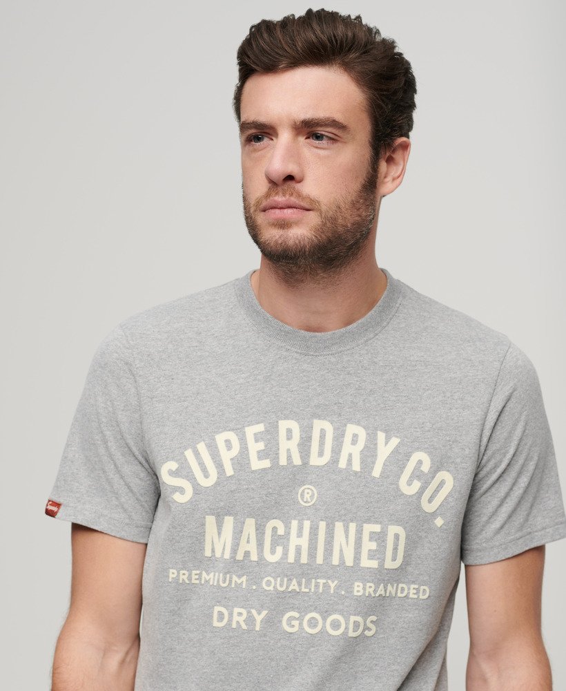 Superdry Workwear Flock T-Shirt | Ash Grey