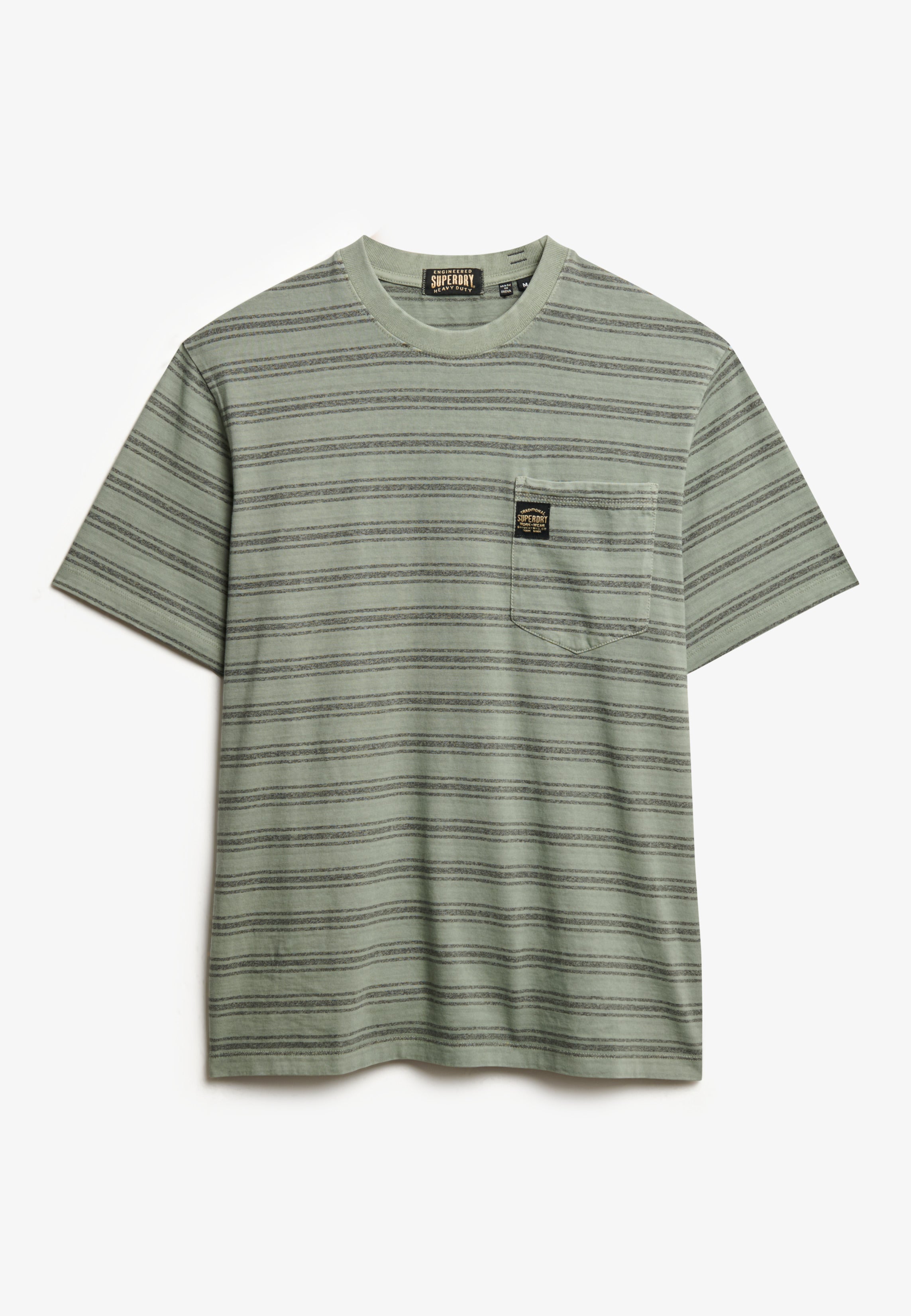 Superdry Stripe Pocket T-Shirt | Sage Green Stripe