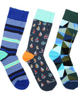 Simply Unstitched Three Pack of Socks | Sail Boat