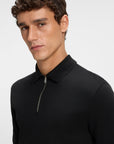 BOSS Paras Zip Up Polo | Black
