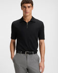 BOSS Paras Zip Up Polo | Black