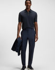 BOSS Paras Zip Up Polo | Dark Navy