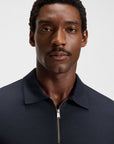 BOSS Paras Zip Up Polo | Dark Navy