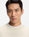 BOSS Imberto Basketweave Cotton Knit | Open White