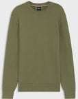 BOSS Imberto Basketweave Cotton Knit | Olive