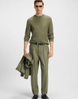 BOSS Imberto Basketweave Cotton Knit | Olive