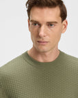 BOSS Imberto Basketweave Cotton Knit | Olive
