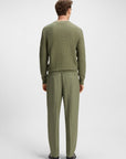 BOSS Imberto Basketweave Cotton Knit | Olive