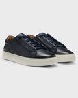 BOSS Gary Elastic Laces Leather Sneaker | Navy