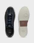BOSS Gary Elastic Laces Leather Sneaker | Navy