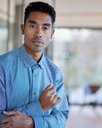 Fil Noir Long Sleeve Shirt | Navy Stripes