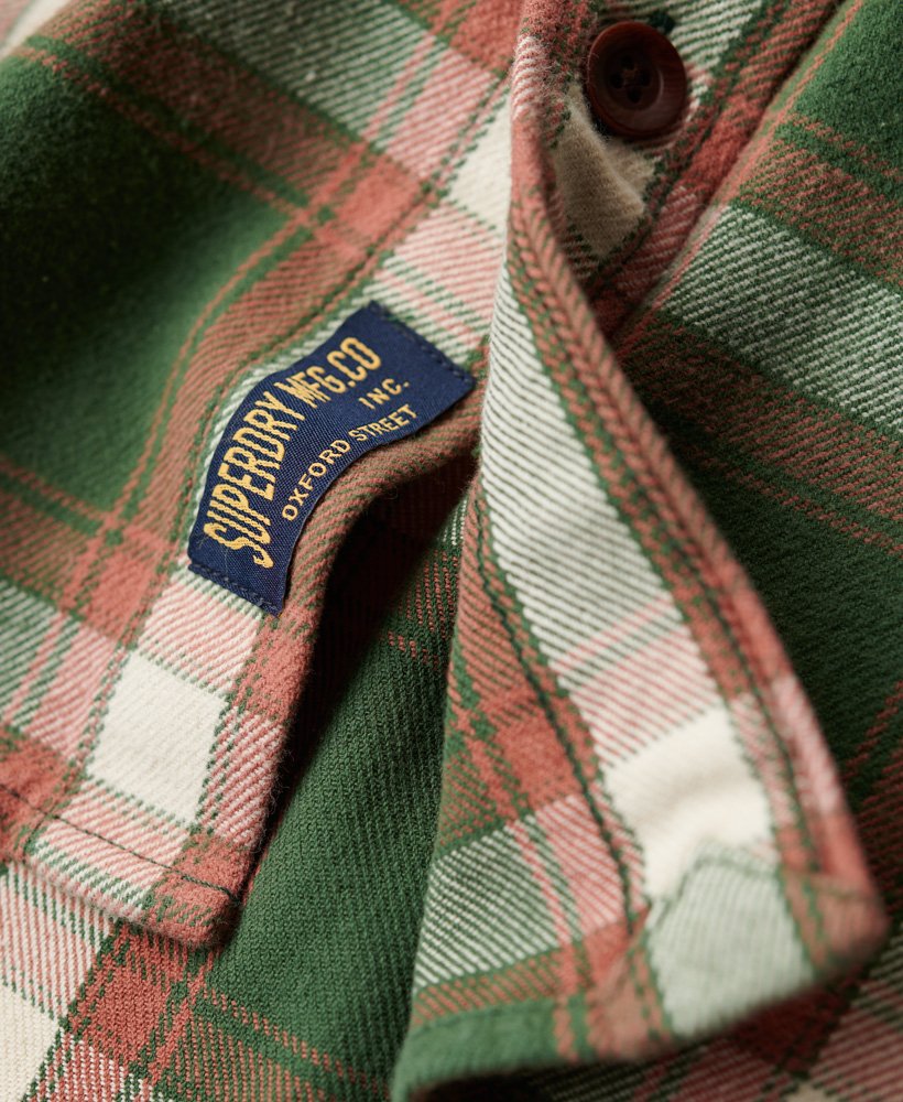 Superdry Cotton Worker Check Shirt | Work Check Green