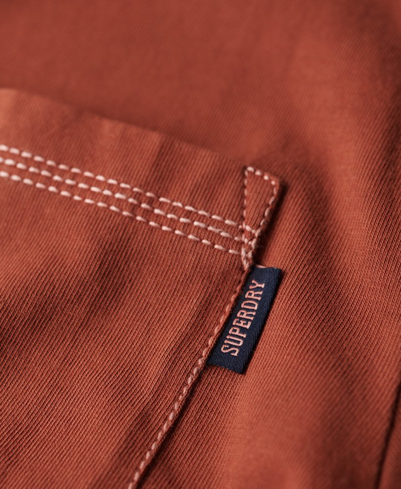 Superdry Contrast Stitch Pocket T-Shirt | Smoked Cinnamon Orange