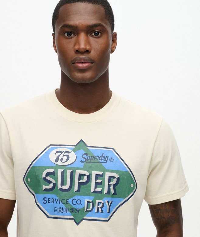Superdry Gasoline Graphic T-Shirt | Rice White