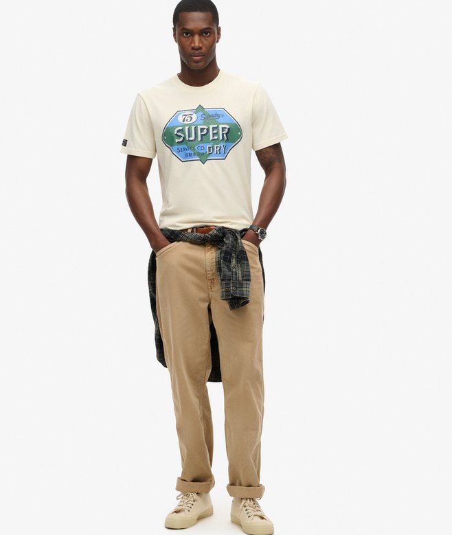 Superdry Gasoline Graphic T-Shirt | Rice White