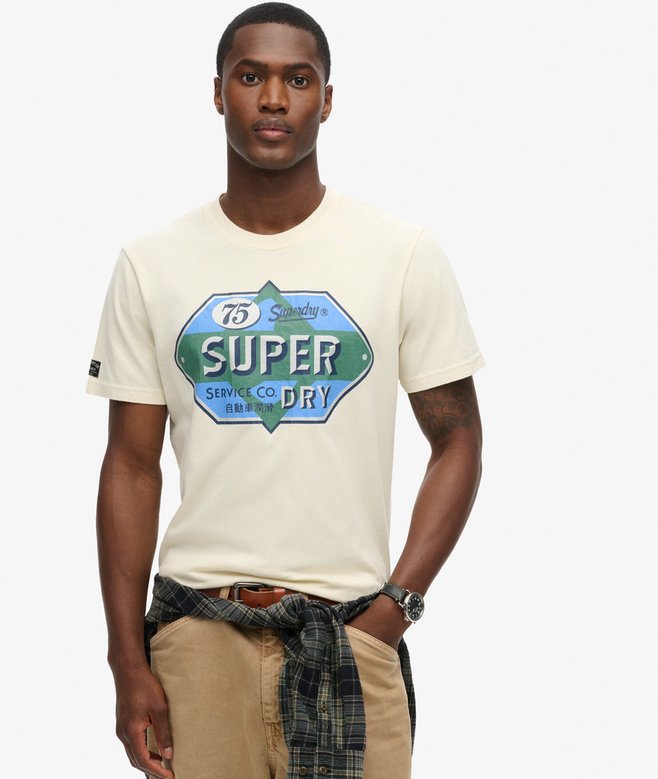 Superdry Gasoline Graphic T-Shirt | Rice White